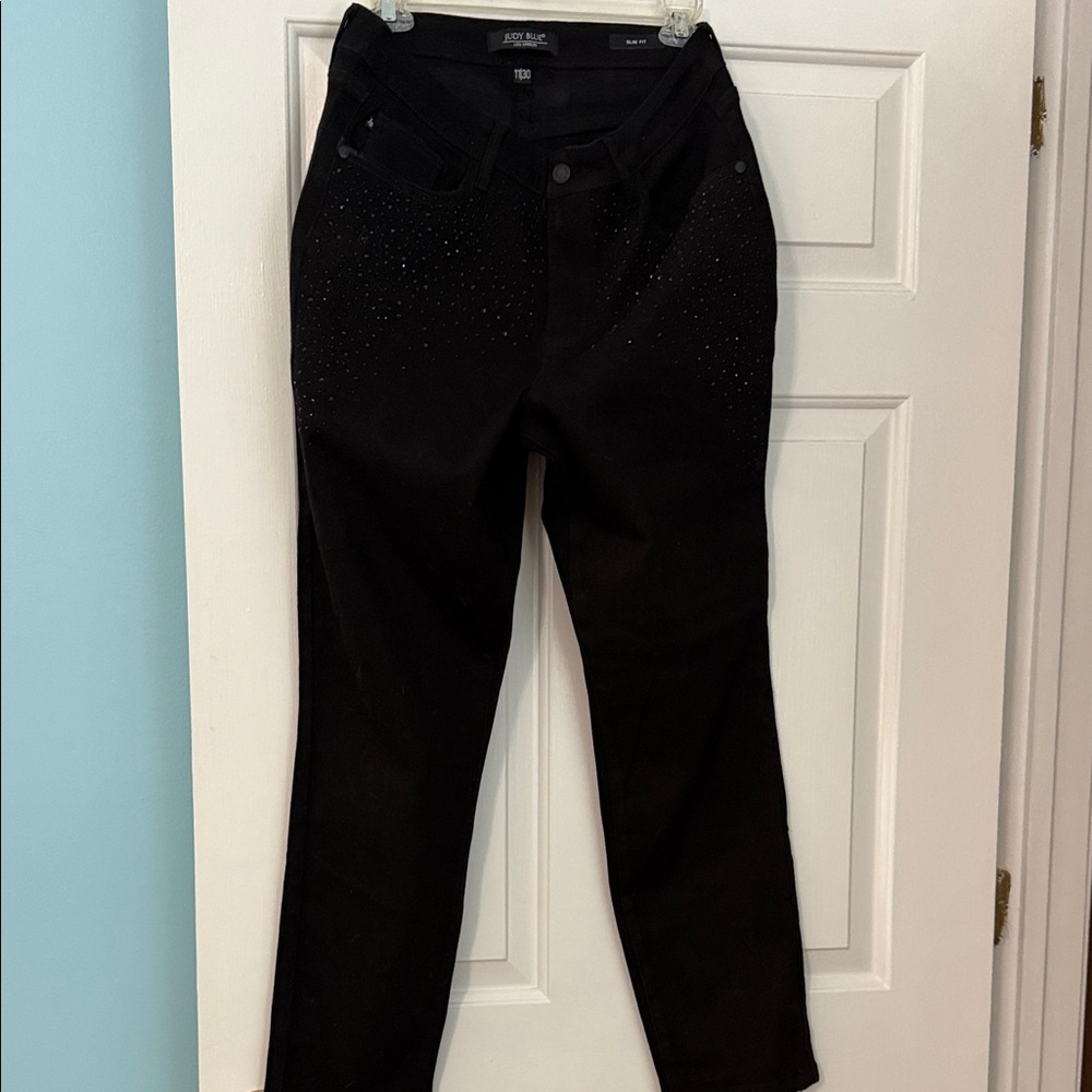 Judy Blue Black Ankle Jeans with Sparkle